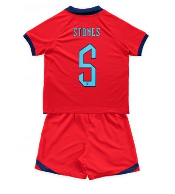 England John Stones #5 Borta Kläder Barn VM 2022 Kortärmad (+ Korta byxor)